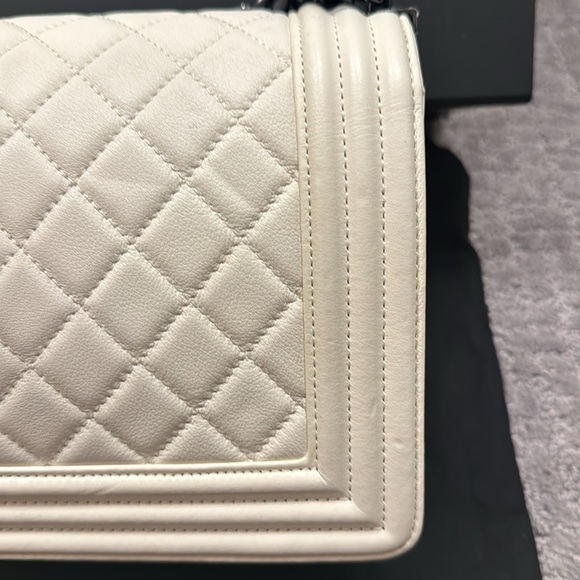Authentic Chanel Ivory Black Boy Flap Bag - Picture 8 of 15